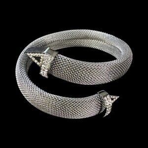 ✨Gorgeous Silver Mesh Coiled Snake Bracelet Bangle